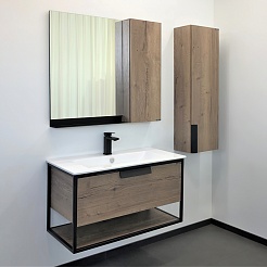 Comforty Мебель для ванной Бонн 90 (Quadro) подвесная дуб темный – фотография-3